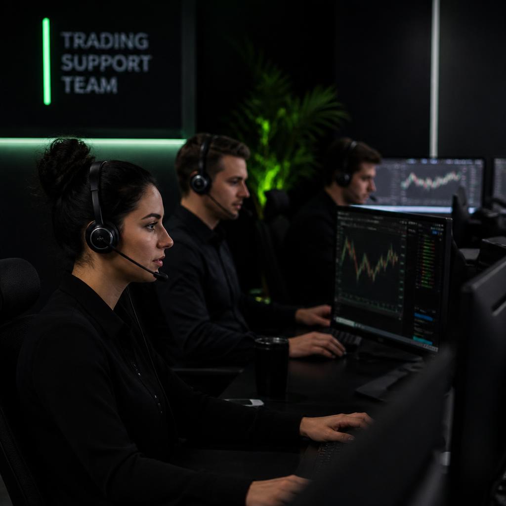 BRUTALFX support team at the trading desk